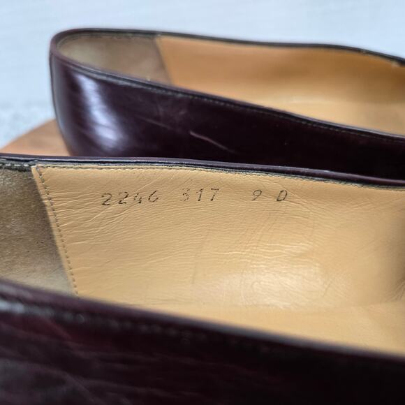 Vtg Salvatore Ferragamo Maroon Ostrich Leg Exotic Tassel Slip On Loafer Mens 9 D - Picture 15 of 15